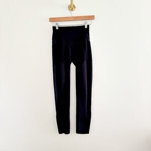 Lululemon Front Panel Mixed Media Pocket Leggings Black 4